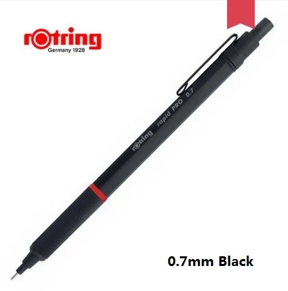 Rotring Rapid Pro металлический механический карандаш 2,0 мм/0,5 мм 0,7 мм черный/серебристый высококачественный автоматический карандаш для рисования - Цвет: 0.7mm black