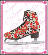 Aidocrystal 2016 exclusive crystal covered glitter design figure ice skate for girls