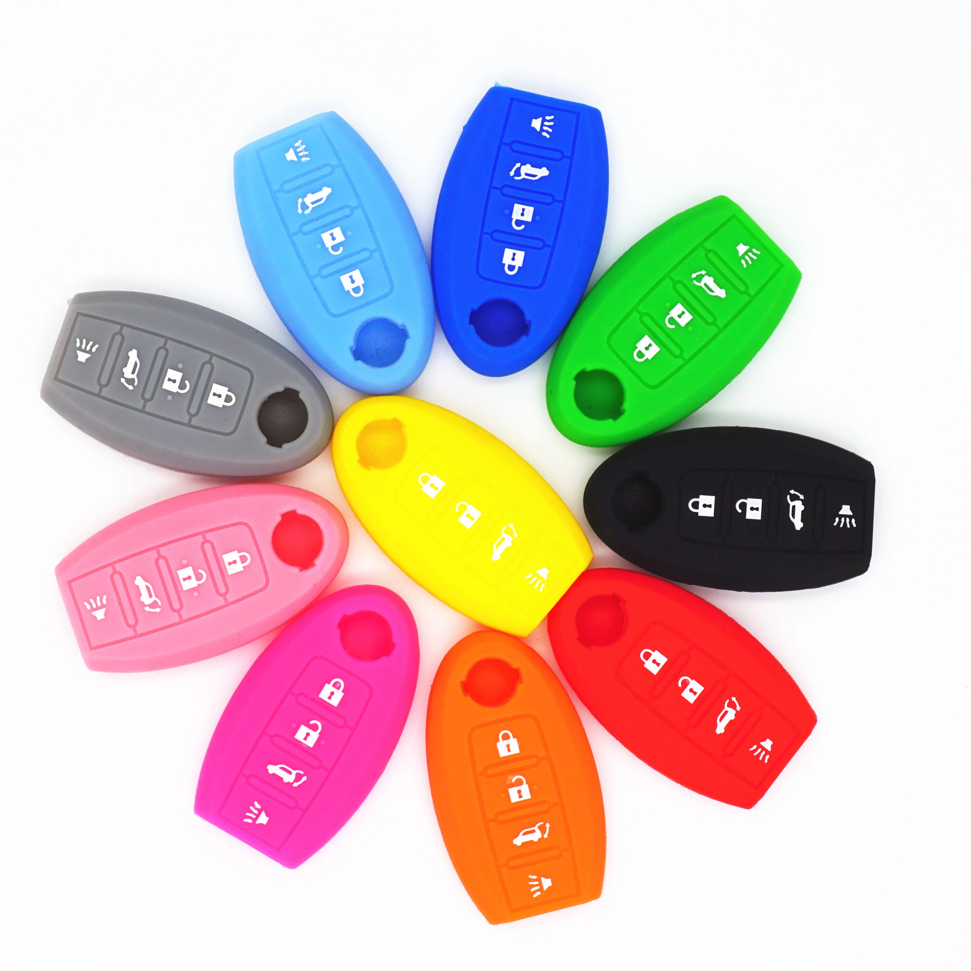 

WFMJ Silicone Remote Key Chain Cover Case for Nissan 350Z 370Z Altima Armada GT-R Maxima Murano Pathfinder Rogue Sentra Versa