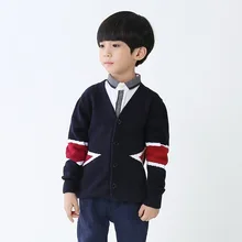 Коллекция года, модный детский весенне-осенний джентльменский свитер для маленьких мальчиков Детский Повседневный Кардиган, Свитер