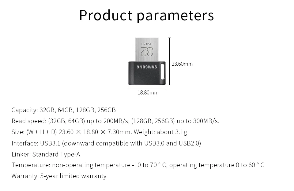 SAMSUNG USB 3,1 Pen Drive 32 ГБ, 64 ГБ и 200 м/с USB Flash Drive высокоскоростной флешки металла мини-usb карта памяти рукоять 128 GB 256 GB 300 м/с