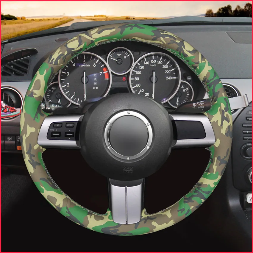 MEWANT камуфляж Micro Fiber кожаный чехол для рулевого колеса автомобиля для Mazda MX-5 Miata 2009-2013 RX-8 2009-2013 CX-7 2007-2009