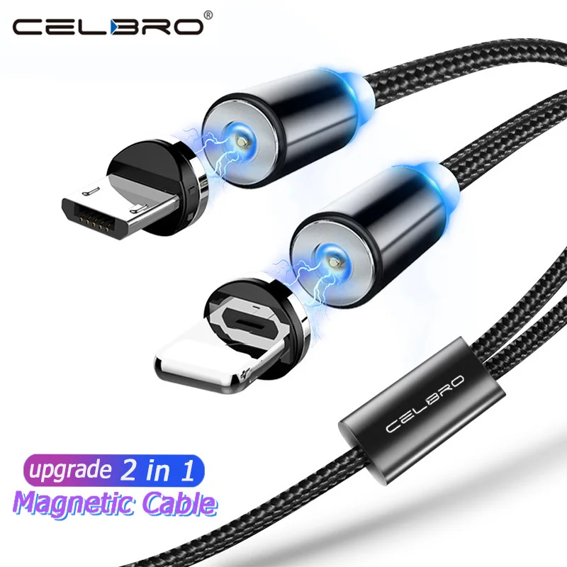2 в 1 2в1 магнитный кабель Micro Usb type C usb для зарядки разъем samsung huawei Xiaomi Nokia Oneplus|Кабели