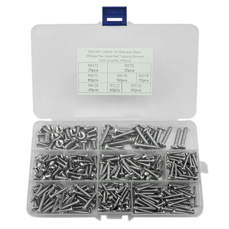 

410 M3 M4 M5 Stainless Steel Self Drilling Screws Set