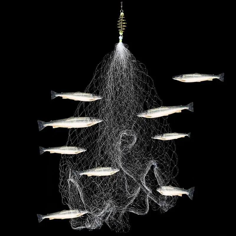 

1PCS Copper Spring Shoal Fishing Net Small Mesh Netting Luminous Beads Ball Bearing Solid Ring Connector Swivel Fishing Tool