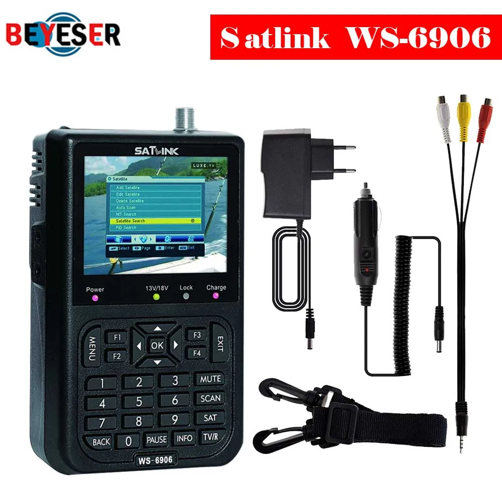 

[Genuine] Satlink WS-6906 satellite meter FTA digital satellite finder 3.5 inch LCD ws 6906 satlink ws6906 SatFinder on hot sale