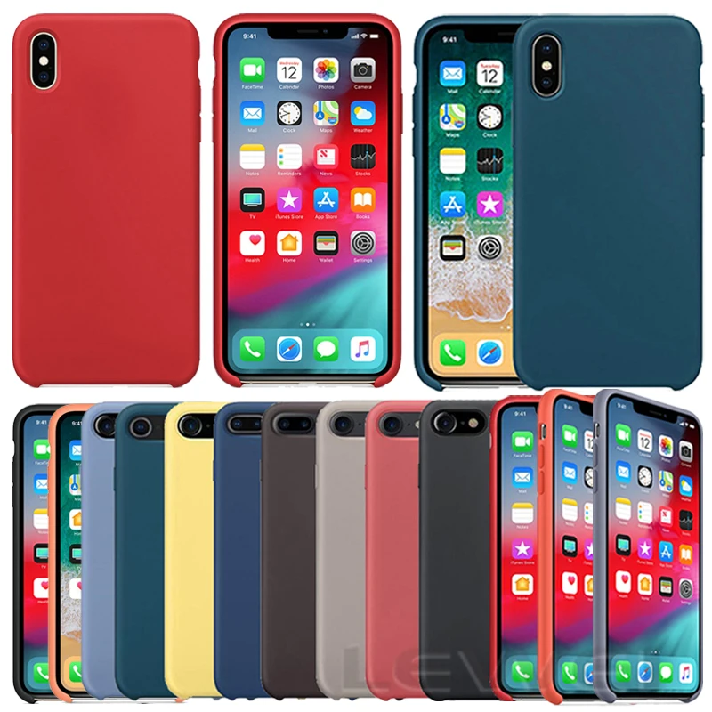

Original Silicone Case For iPhone 7 Xs Max XR Have LOGO Official Case For iPhone X 8 Plus Cover For Apple iPhone 6 6s 5s