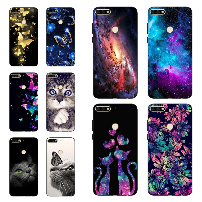 

Silicone Cover Phone Case For Huawei Honor 7A Pro TPU Black Soft Silicone Back Cover For Huawei Y6 Prime 2018 Case Black Matte