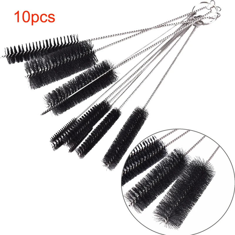 10pcs Stainless Steel Baby Bottle Test Tube Cleaning Brushes For