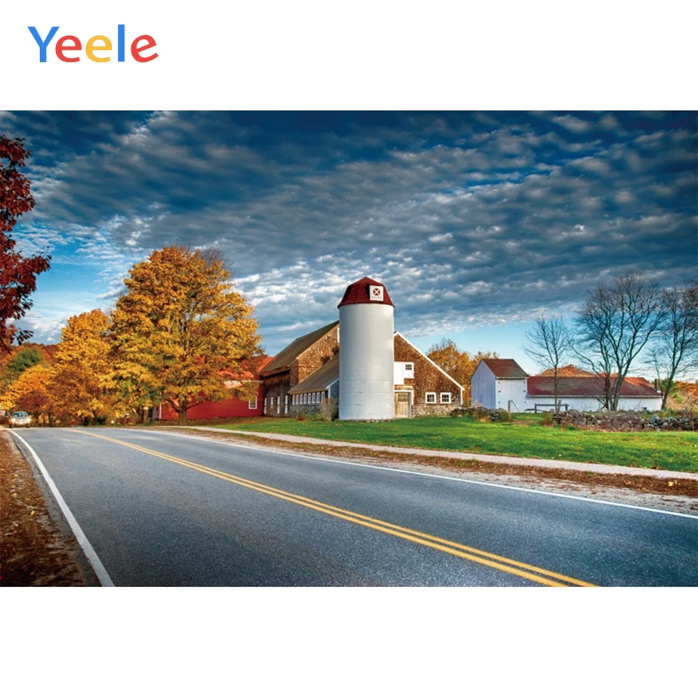 

Yeele Rural Route Countryside Road House Cloudy Sky Tree Scenery Photography Backgrounds Photographic Backdrops For Photo Studio