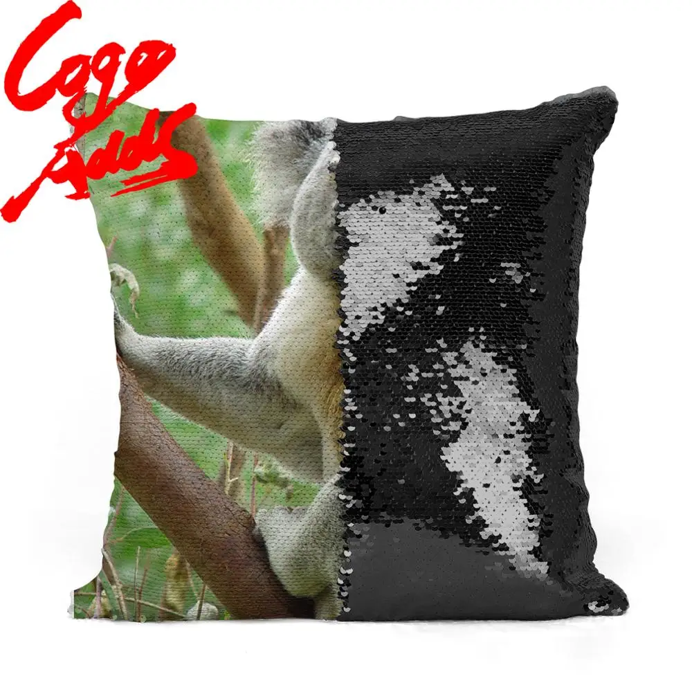 

Koala Pillowcase Sequin Throw Pillow Mermaid Cushion Cover Decorative Reversible Sequin Pillow cover for Sofa Decorative