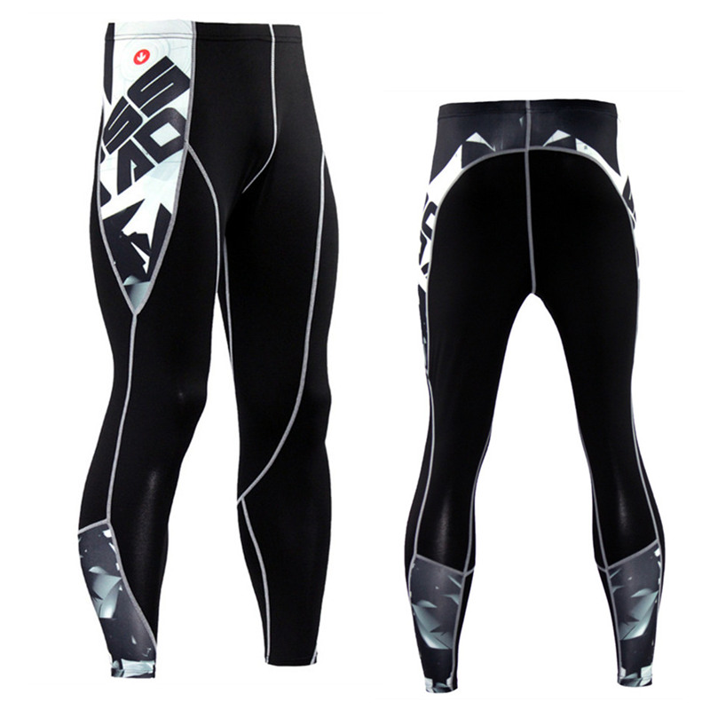 Men compression Skin tights Leggings Run jogging Gym workout Crossfit Bodybuilding male Bottom MMA trousers fitness sports pants