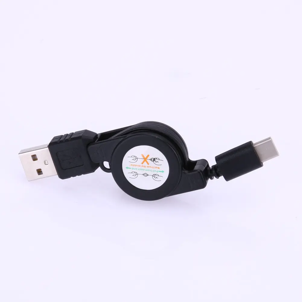 Usb type C USB 3,1 выдвижной кабель зарядное устройство type-C USB-C кабель черный