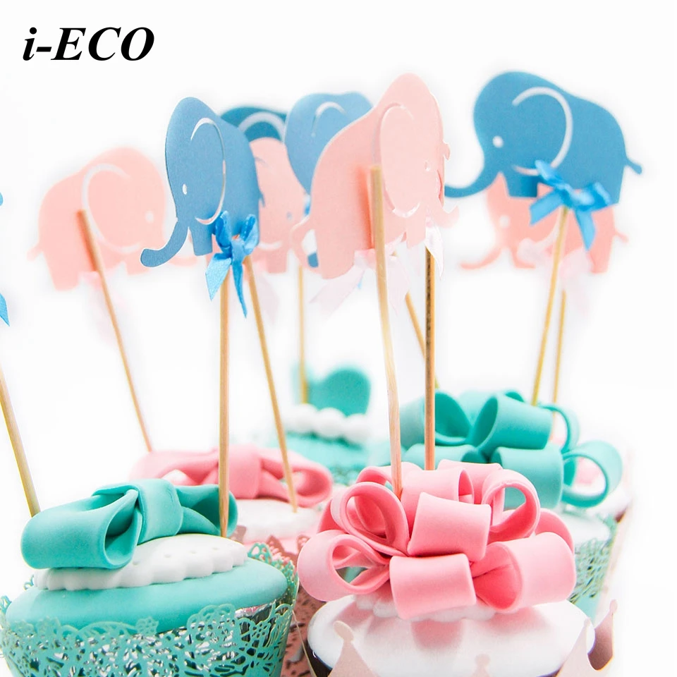 10pcs mini elephant cupcake toppers cute crafts decoration for