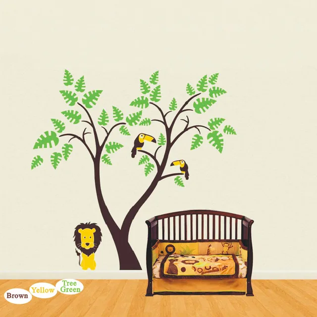 baby nursery tree wall decal vinyl sticker tree wall sticker lion