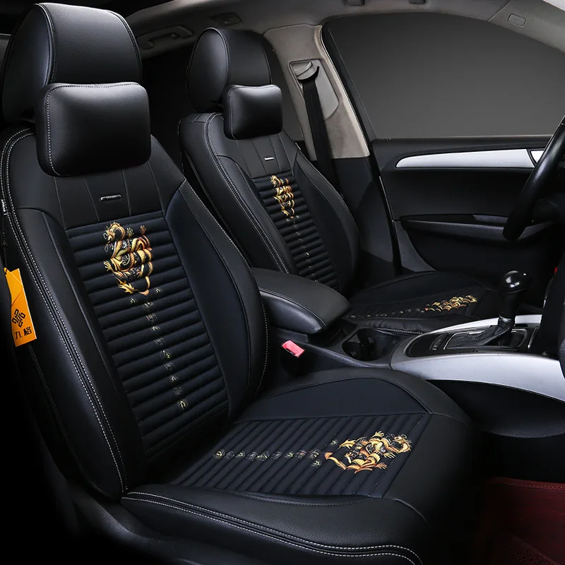 

KKYSYELVA New microfiber leather five-seat all-round car seat four seasons universal quality seat cushion