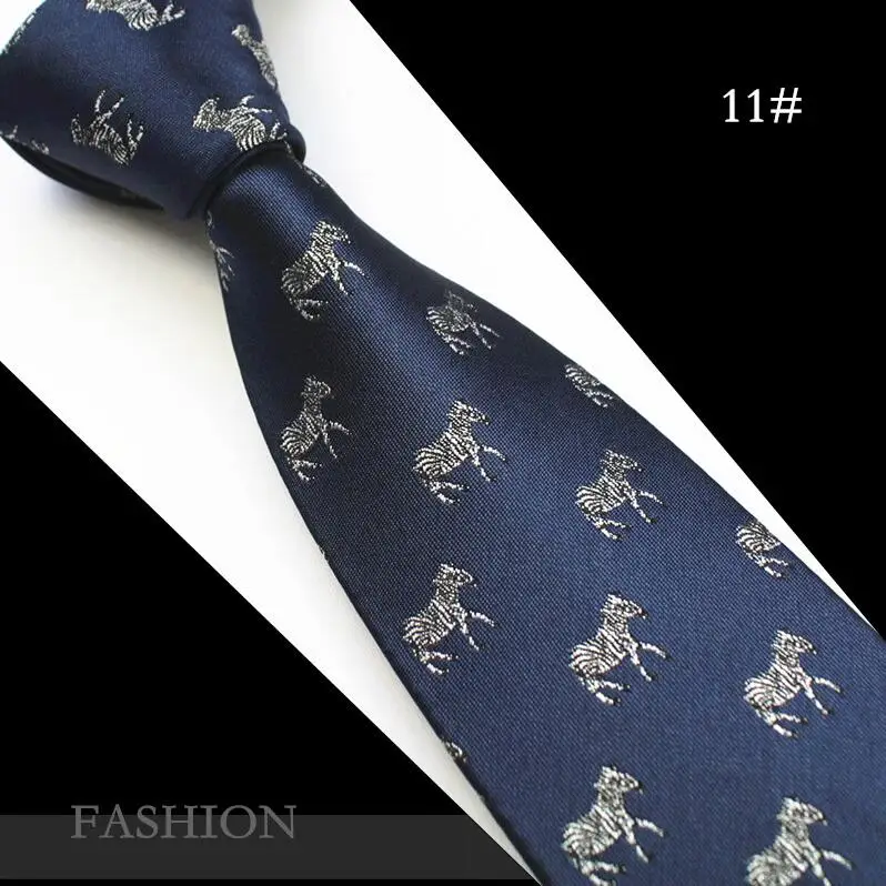 Ricnais мужские шелковые галстуки с животными, жаккардовый переплетенный Рождественский галстук, тонкий галстук, Классический Модный деловой Свадебный галстук для мужчин - Цвет: 11