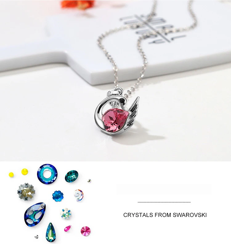 BAFFIN оригинальные кристаллы от Swarovski Классический ювелирный комплект с лебедями наборы Подвески Ожерелье Висячие серьги для женщин Серебряный цвет Joyas