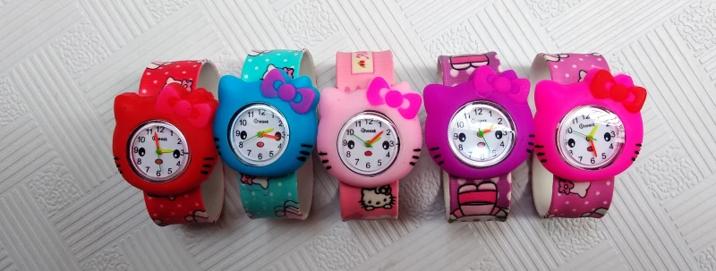 Красивые часы для девочек детские розовые Мультяшные Аниме Цветной Резиновый Ремешок наручные часы для девочек детские часы Montre Enfant