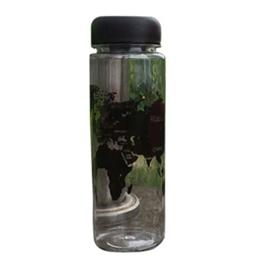 Outdoor Sport Water Bottles Travel Water Fruit Juice Bottle Portable Travel Bottle Plastic Map Bottles for Travel Accessories 