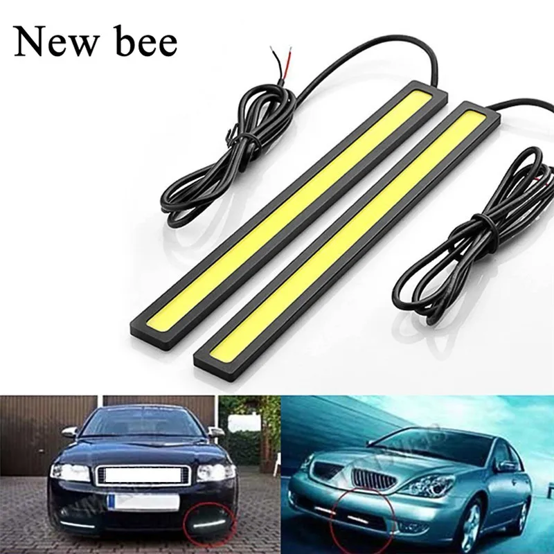 

Newbee Waterproof 12V COB LED Car Auto DRL Daytime Driving Running Light Fog Lamp Thin White Decorative Bumper Grille Light
