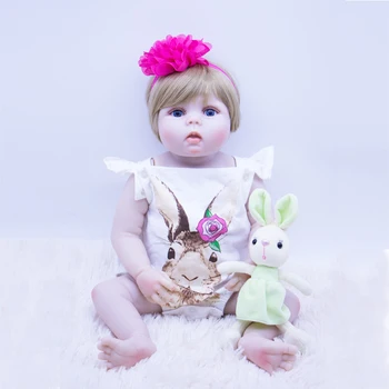 DOLLMAI latest chubby bebe girl reborn doll Realistic silicone vinyl Fake baby shower toy with bottle Pacifier toys for children DOLLMAI latest chubby bebe girl reborn doll Realistic silicone vinyl Fake baby shower toy with bottle Pacifier toys for children