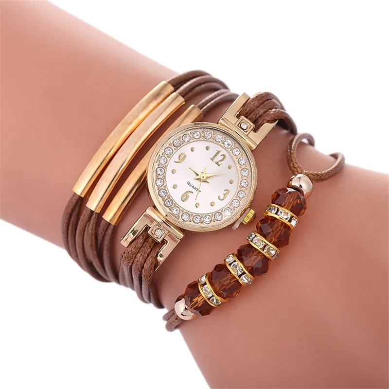 leather wrist watch for ladies