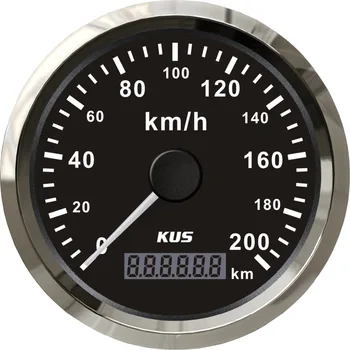 

KUS 85mm Universal KM Pulse Speedometer Milometer 200KM/H Speed Waterproof Gauge Red and Yellow Backlight Available Pulse Sighal