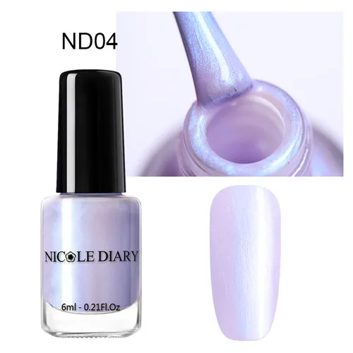 NICOLE DIARY 6ml Peel Off Thermal Nail Polish Glitter Chameleon Color Changing Water-based Manicure Nail Art Varnish - Цвет: S8-ND04