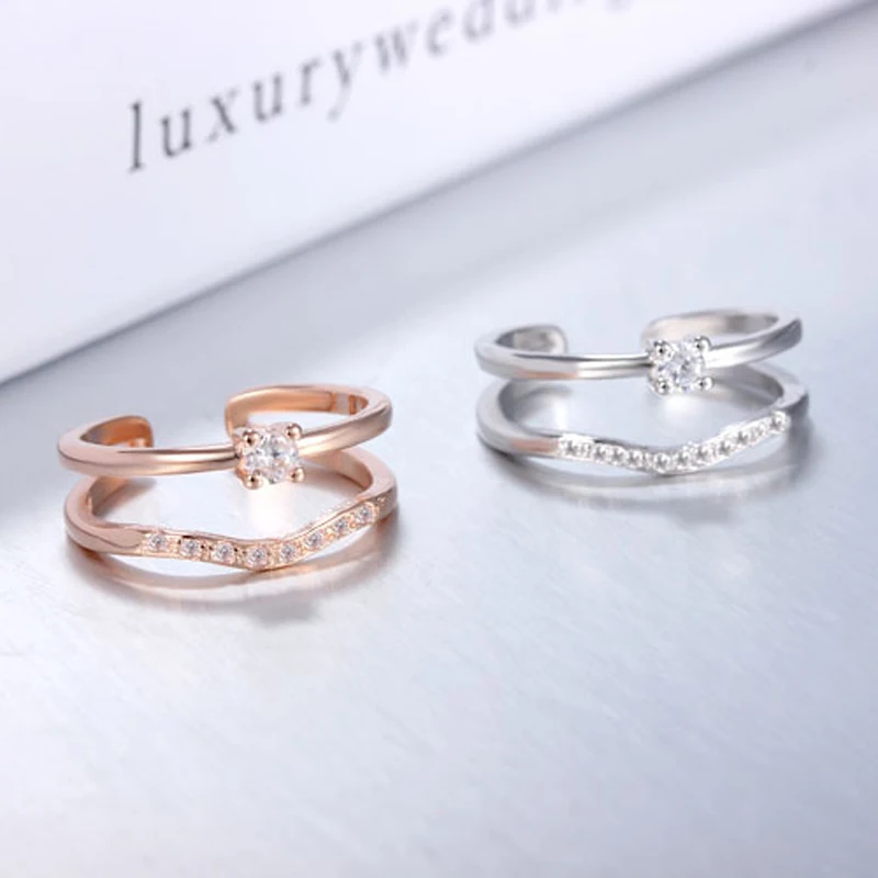 Женское кольцо из серебра 2018 пробы с микрозакрепкой фианитом|infinity ring|designer ringfashion
