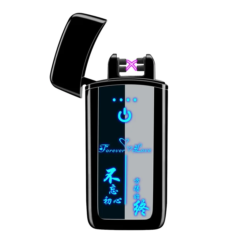 

USB Charging Electronic Pulse Double Arc Lighter Full Screen LED Display Power Touch Sensor Lighter Cigarette Cigar Lighter