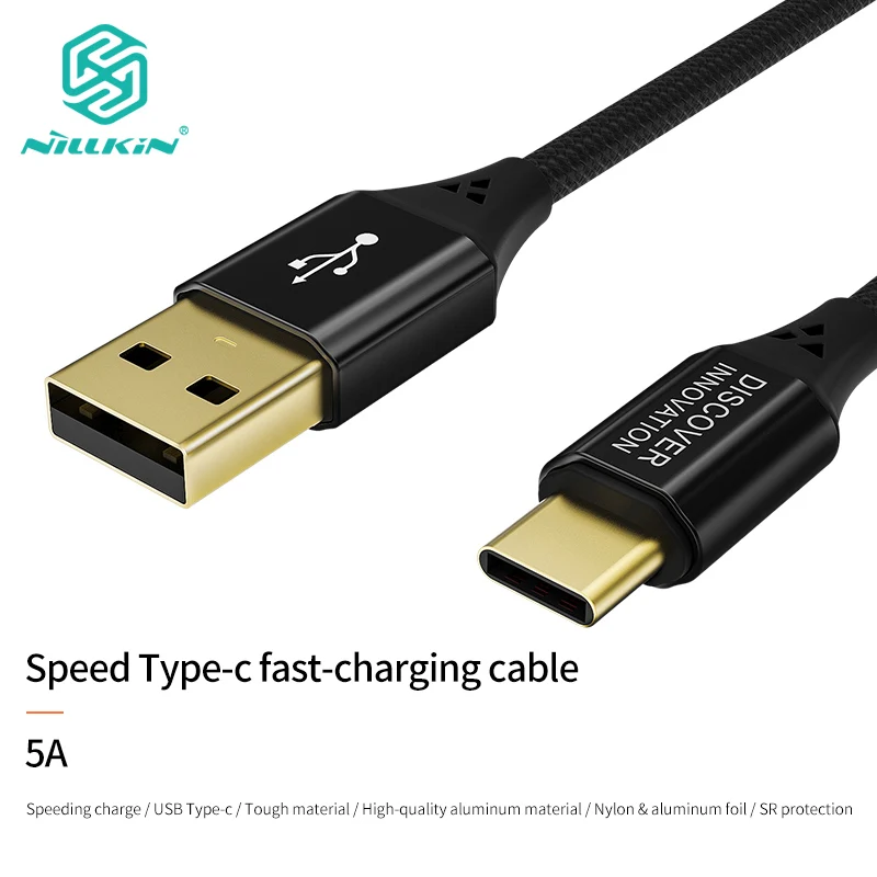 NILLKIN type-C usb кабель type c 5a/40 Вт для huawei для oppo для samsung S10/S10 Plus/S10e/S9 для Xiaomi mi 8 mi 9 Быстрый нейлон