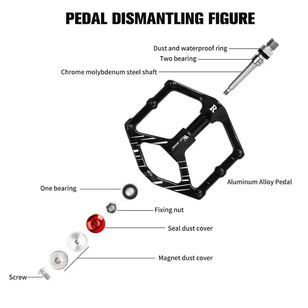 WEST BIKING, MTB, педали для горного велосипеда, 3 подшипника, велосипедные педали, Аксессуары для велосипеда, магнитная парковка, Велоспорт, герметичный подшипник, педали