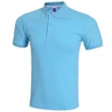 Новинка, небесно-голубая рубашка поло, Мужская рубашка поло, Homme,, мужская летняя модная Однотонная рубашка поло, Повседневная брендовая приталенная рубашка поло