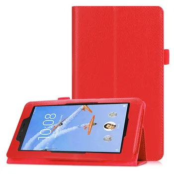 

Slim Litchi Flip Stand PU Leather Skin Coque Cover Shell Funda Capa Bag Protector Case For Lenovo Tab E7 TB-7104F 7 inch Tablet