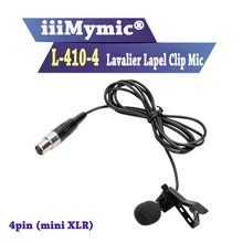 IiiMymic Pro Lavalier клипса для фиксации к одежде кардиоидный Конденсор микрофон для Shure беспроводной корпус-пакет передатчик Мини 4pin XLR TA4F