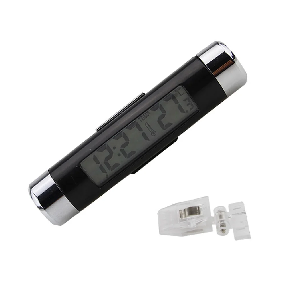2 в 1 подсветка мини электронные часы с термометр с ЖК-дисплеем Дисплей для автомобиля вентиляционное отверстие