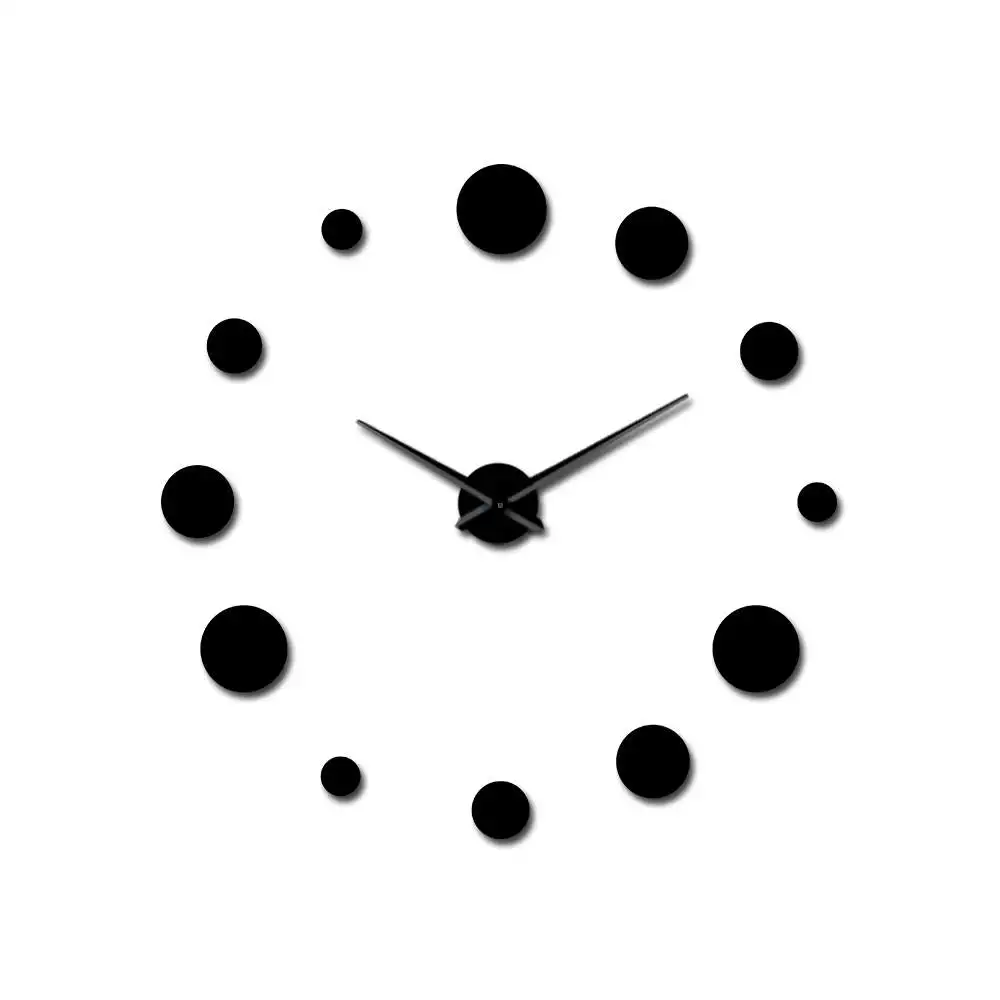 Online Reloj redondo De Pared espejo acrílico decoración del hogar DIY diseño Simple sin marco Reloj gigante De Pared Relojes modernos pegatina 3d