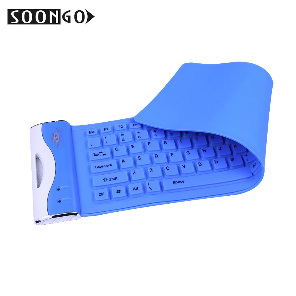 Mini Silicone Soft Keyboard Slim Folding Wired Flexible USB Roll-up Collapsible Teclado Clavier Gamer PC Tablet Laptop Portable (3)