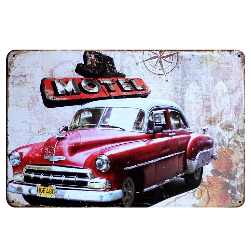 Винтажная Автомобильная жестяная вывеска, металлическая ретро-картина, настенная вывеска, домашний арт, декор для гаража, Куадрос, 30X20 см, A-5574 - Цвет: 5483