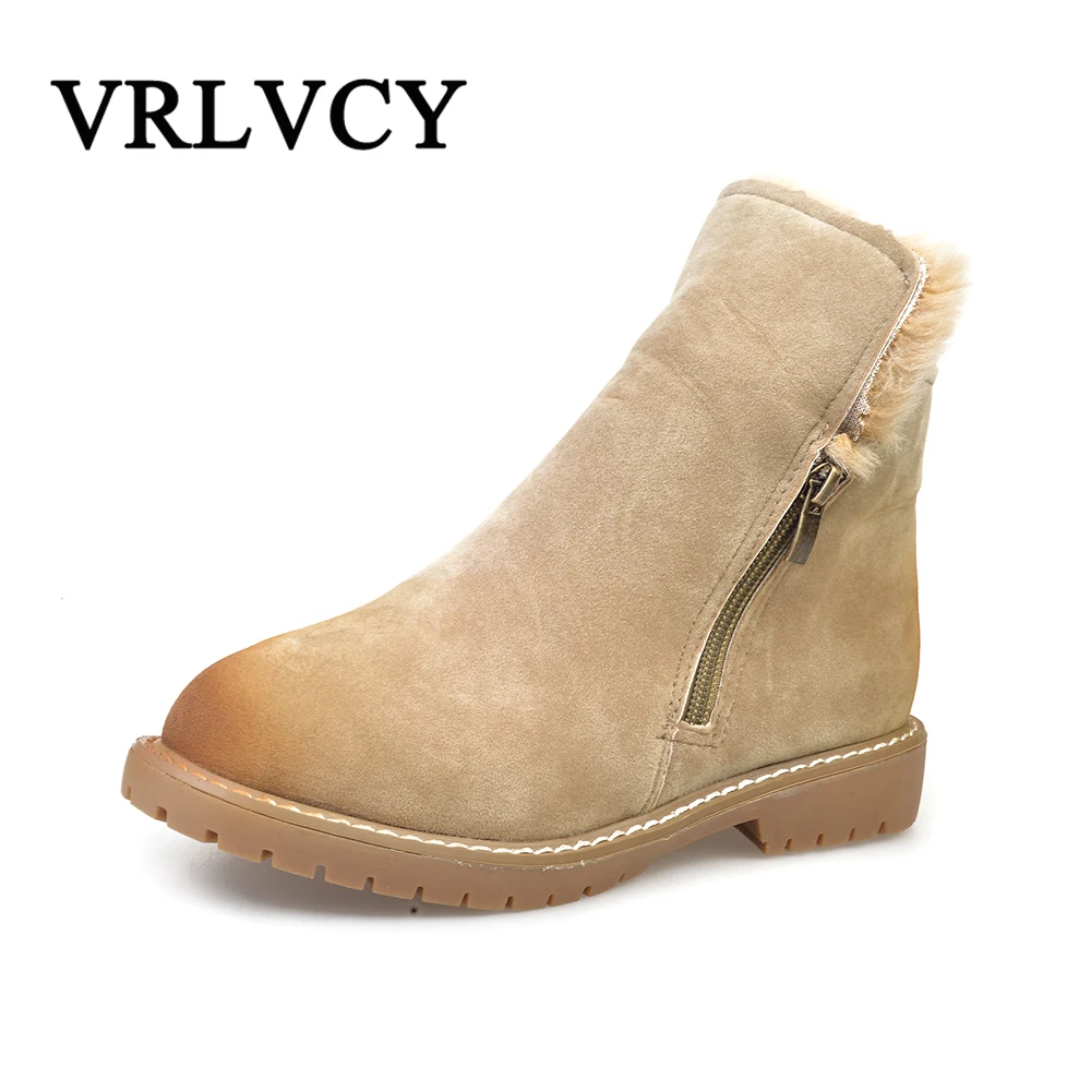 

Booties female winter 2018 new wild British wind plus velvet matte warm thick bottom low with students Martin boots