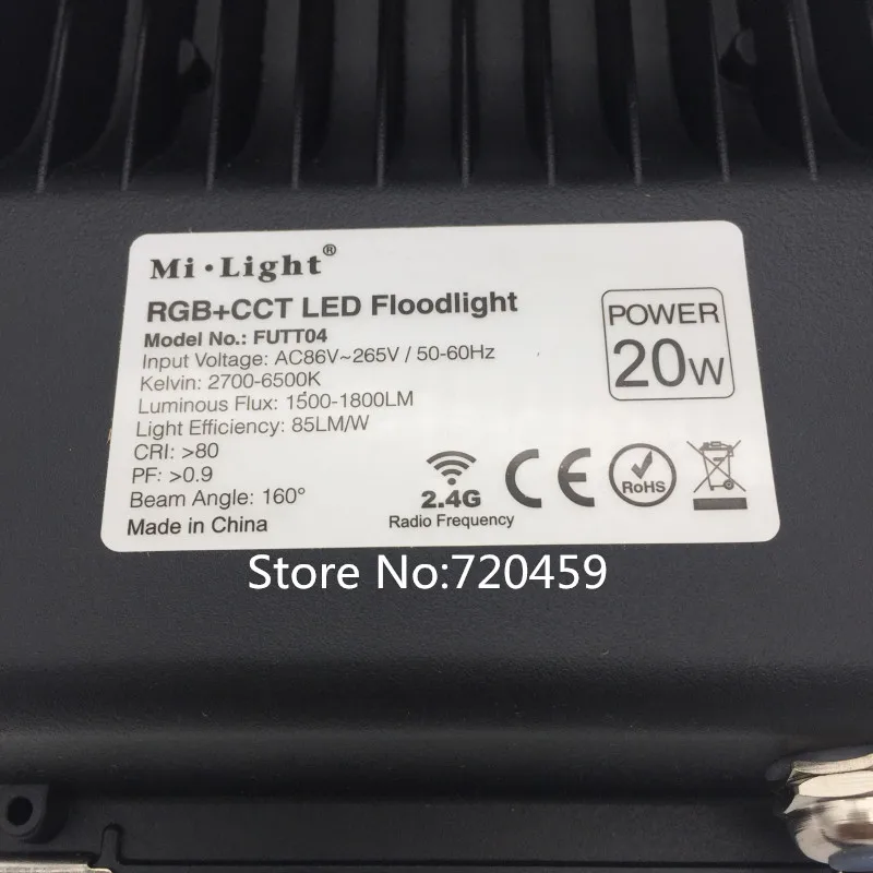 AC86-265V Milight 10 Вт/20 Вт/30 Вт/50 Вт RGB+ CCT Светодиодный прожектор IP65 Водонепроницаемый Светодиодный прожектор Наружное освещение Светодиодный светильник для сада