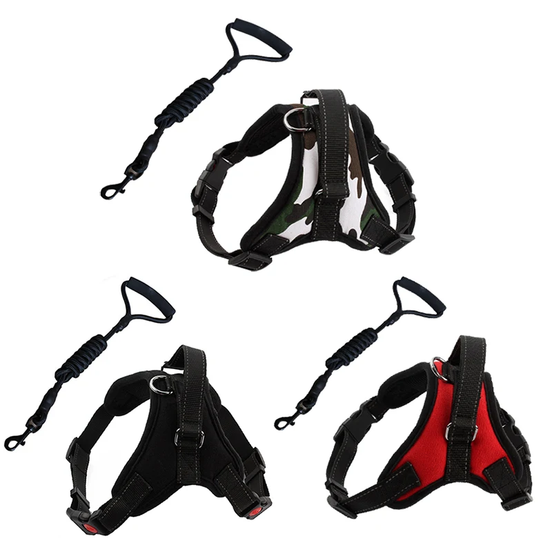 

New Brand Nylon Dog Harness 4 Sizes 3 Colors Pet Vest Strap Harness and Leash Lead Set for Large Dogs