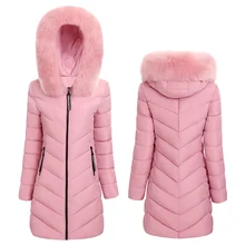Большой размер, зимняя женская куртка, длинная, толстая, парка, куртка, большой мех, с капюшоном, зимнее пальто, теплый пуховик, хлопок, куртки для женщин, jaqueta feminina