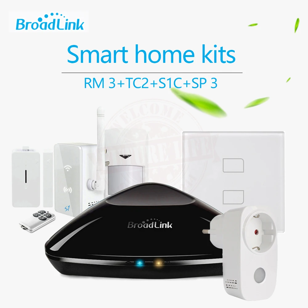 Смарт-комплект для автоматизации дома Broadlink S1/S1C TC2 2 Gang Wi-Fi выключатель света Smart RM2