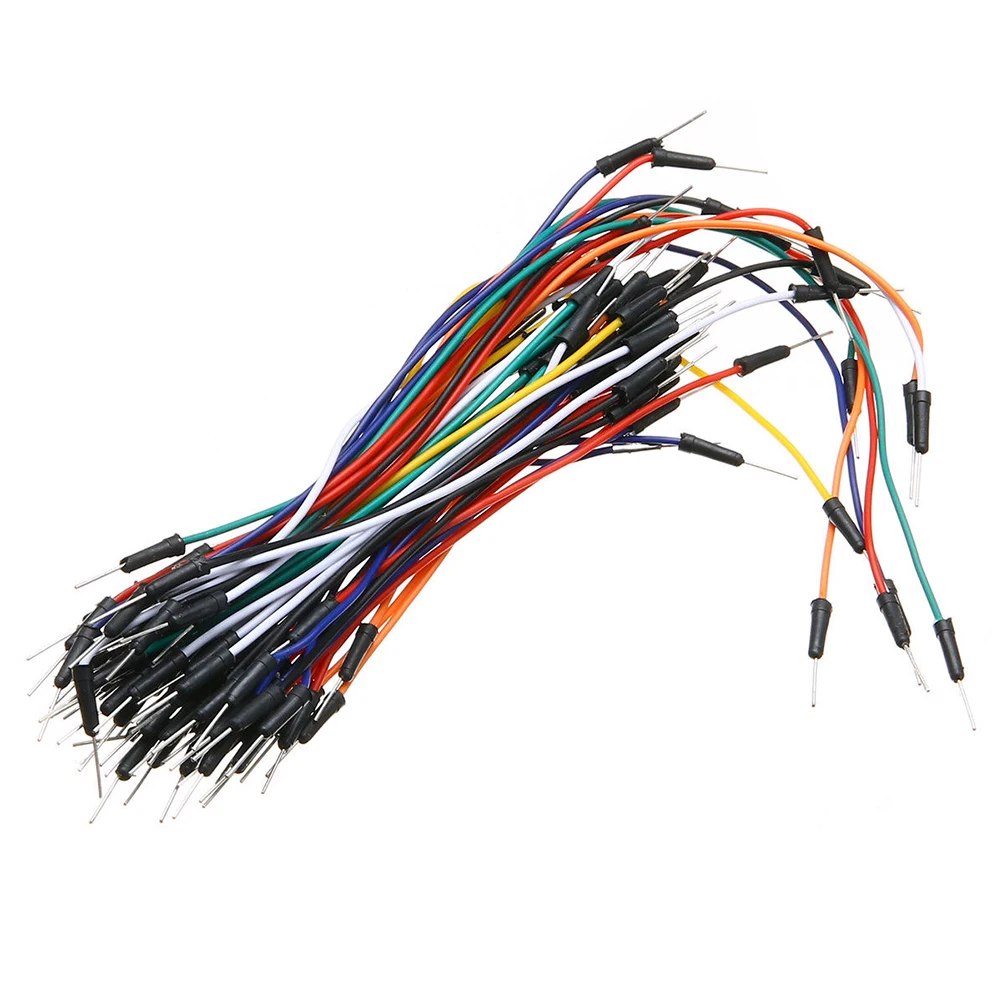

65pcs Solderless Plate Line Male To Male Multicolor Flexible Breadboard Jumper Wires Leads Assorted Length Cable