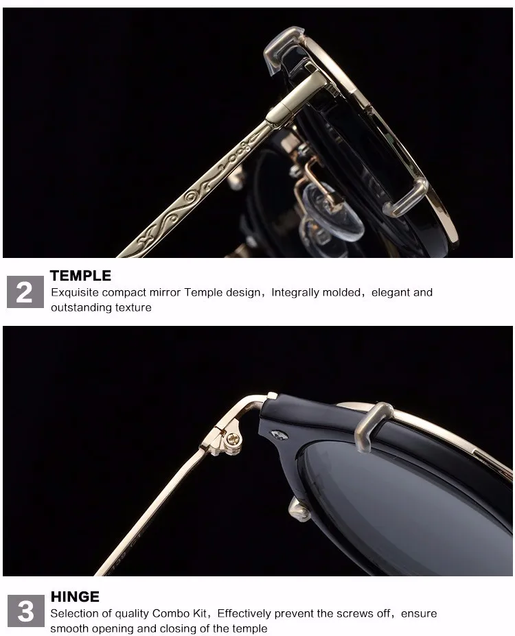 JackJad 2021 Fashion Style SteamPunk Clamshell Removable Sunglasses Vintage Retro Brand Design Sun Glasses Oculos De Sol Gafas