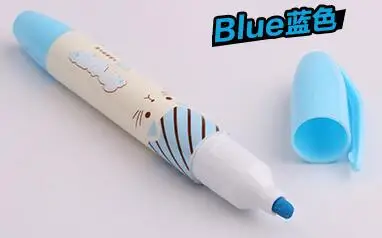 1X Cute Kawaii Panda Pig Animals Highlighter Paper Marking Pen Drawing Shool Office Supply Student Rewarding Stationery - Цвет: BLUE