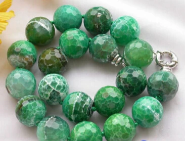 

ddh003029 HUGE 17" GREEN ROUND FACETED FIRE AGATE BEAD NECKLACE 28% Discount