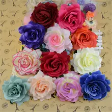 20 шт./лот, 10 см, большие шелковые Цветущие розы, искусственный цветок, голова для украшения свадьбы, сделай сам, венок, скрапбукинг, ремесло, цветок
